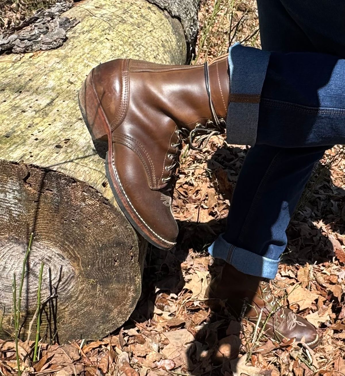 Photo by bearjohn on March 17, 2026 of the Nicks Packer in Horween British Tan Chromexcel.