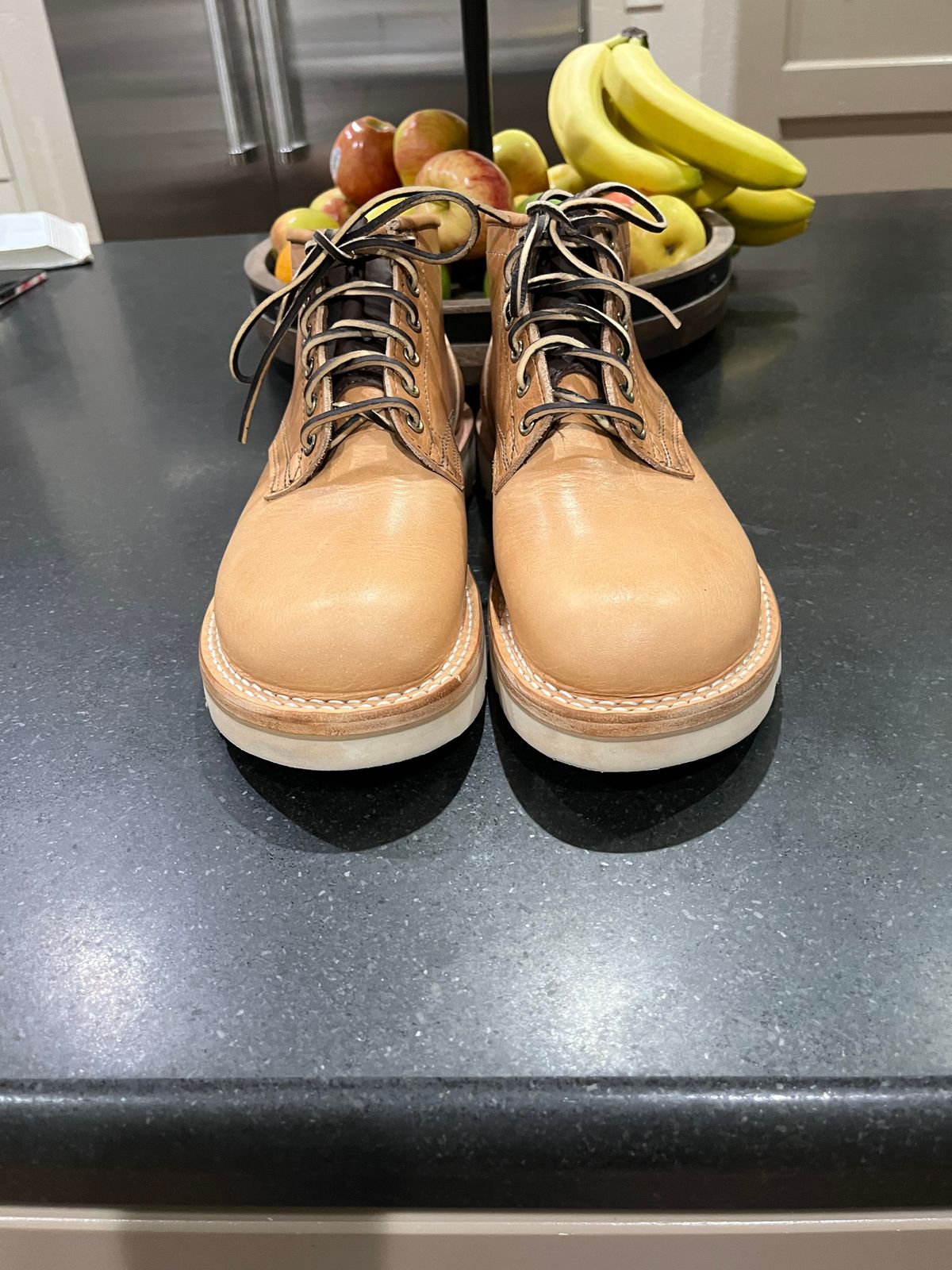 Photo by Griff on October 2, 2025 of the Nicks Aldert Strider in Horween Light Natural Dublin.