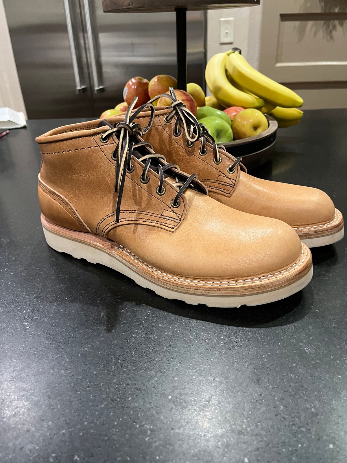 Photo by Griff on October 2, 2025 of the Nicks Aldert Strider in Horween Light Natural Dublin.