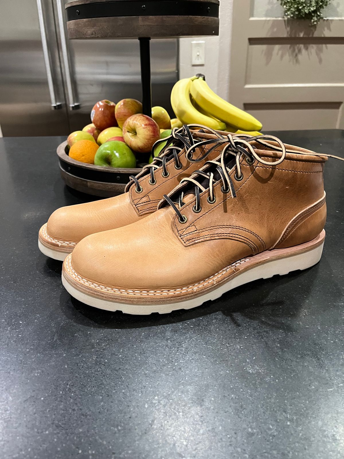 Photo by Griff on October 2, 2025 of the Nicks Aldert Strider in Horween Light Natural Dublin.