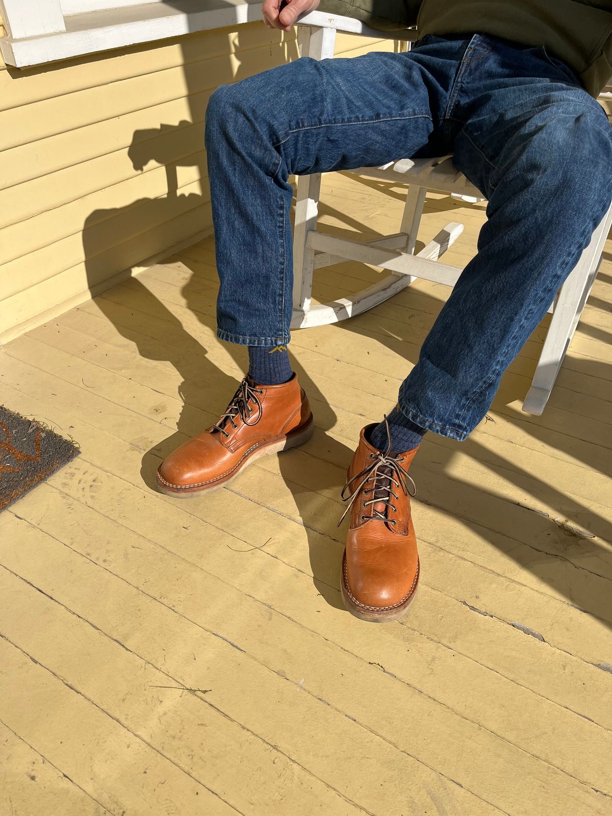 Photo by Griff on December 29, 2025 of the Nicks Aldert Strider in Horween Light Natural Dublin.