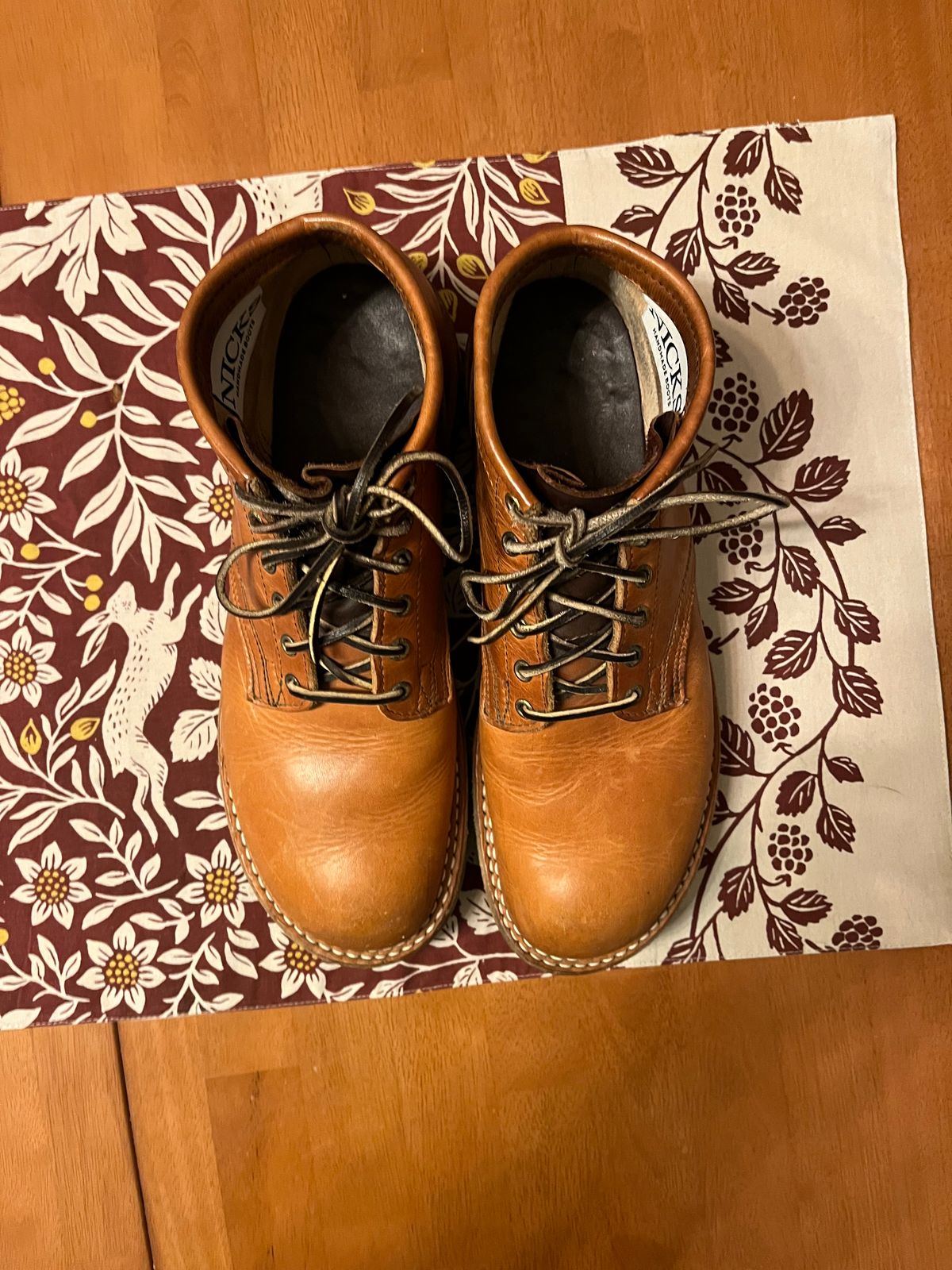 Photo by Griff on March 3, 2026 of the Nicks Aldert Strider in Horween Light Natural Dublin.