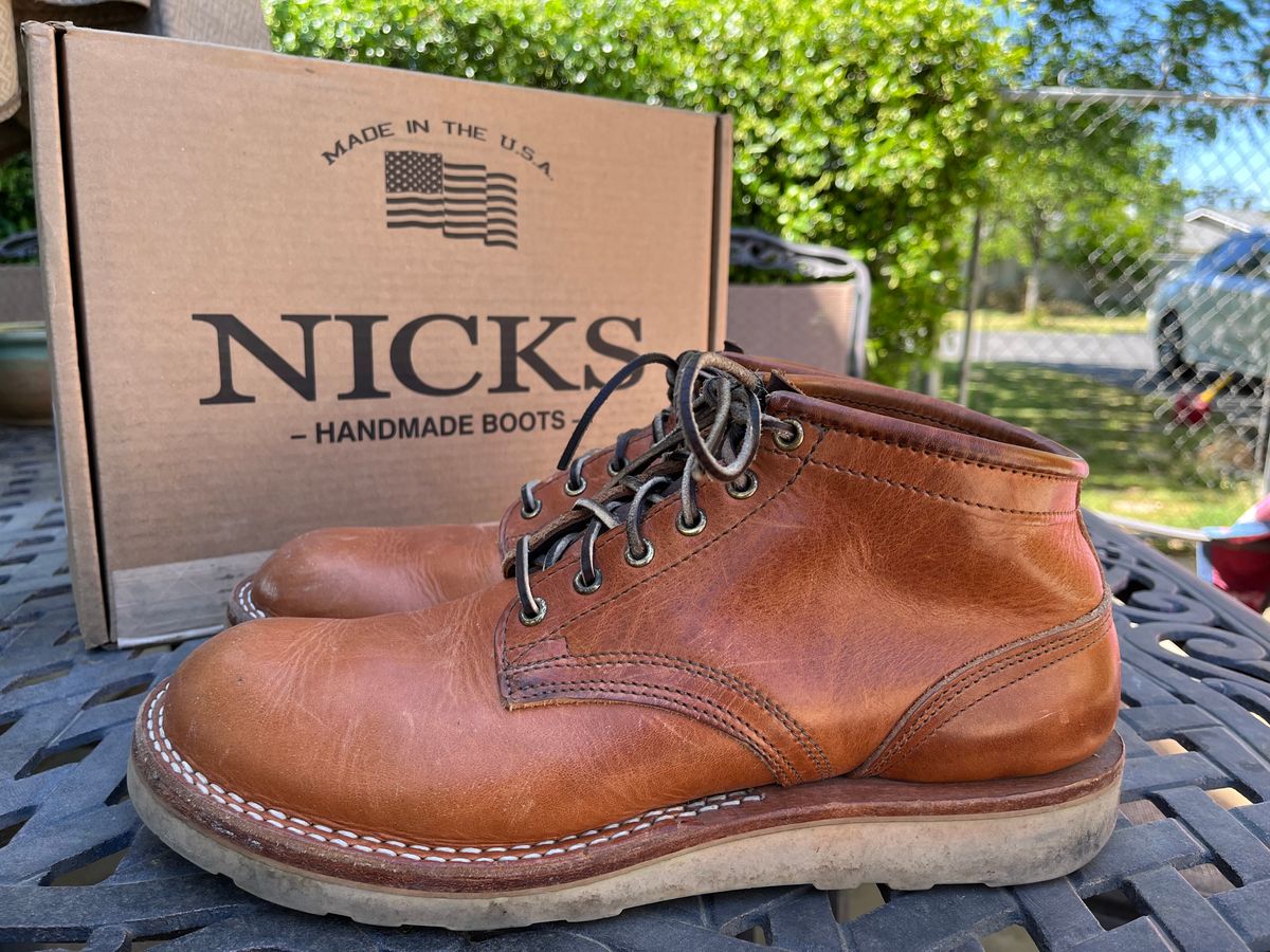 Photo by Griff on April 3, 2026 of the Nicks Aldert Strider in Horween Light Natural Dublin.