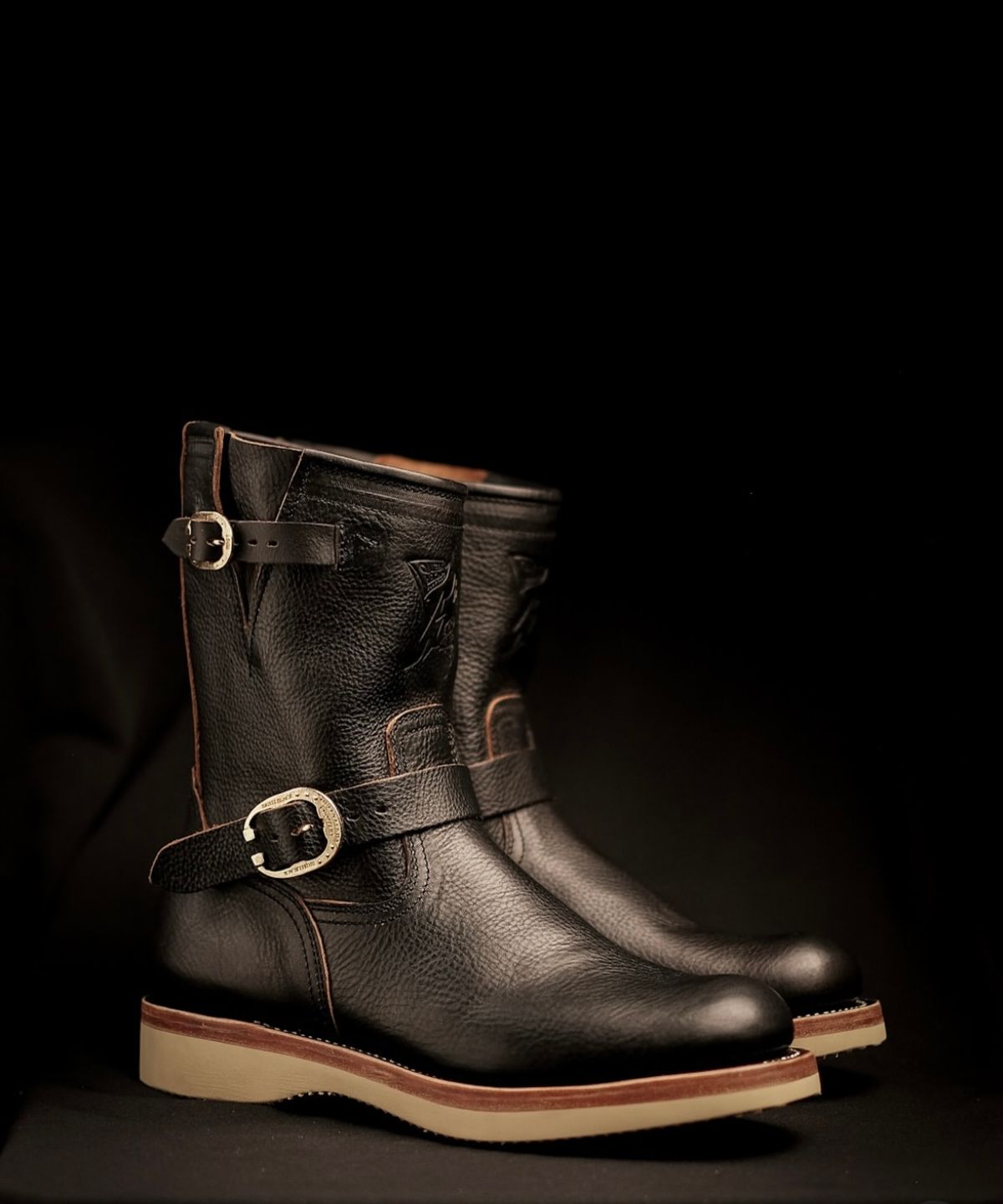 Photo by juliusagungs on September 24, 2025 of the Briselblack Enginner Boots Queen Lekha X Briselblack in Badalassi Carlo overdyed.