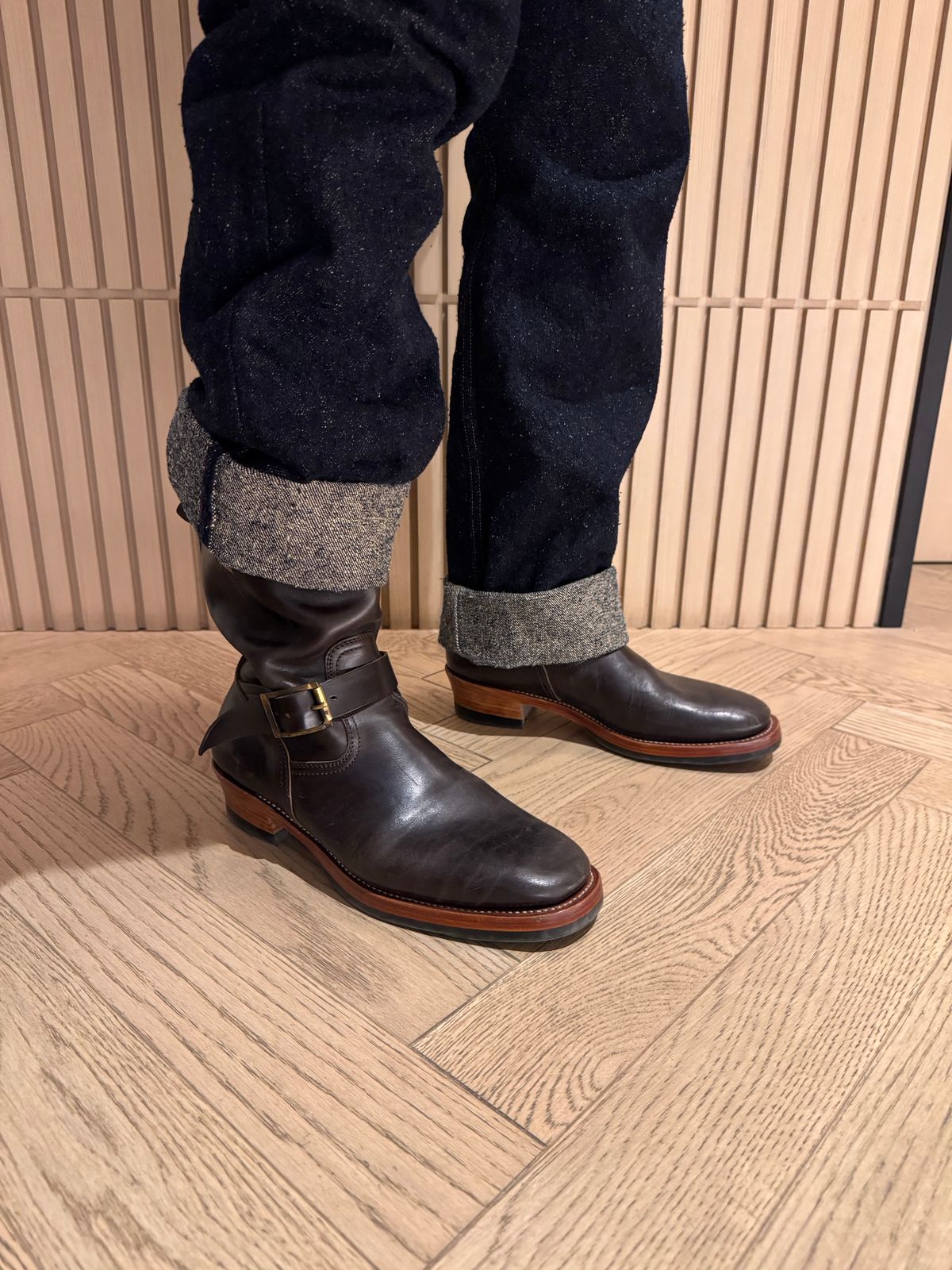 Photo by ericjohanes on May 28, 2026 of the Briselblack The Keeper 'Type 3' Engineer Boots in Maryam Dark Brown Horsebutt.