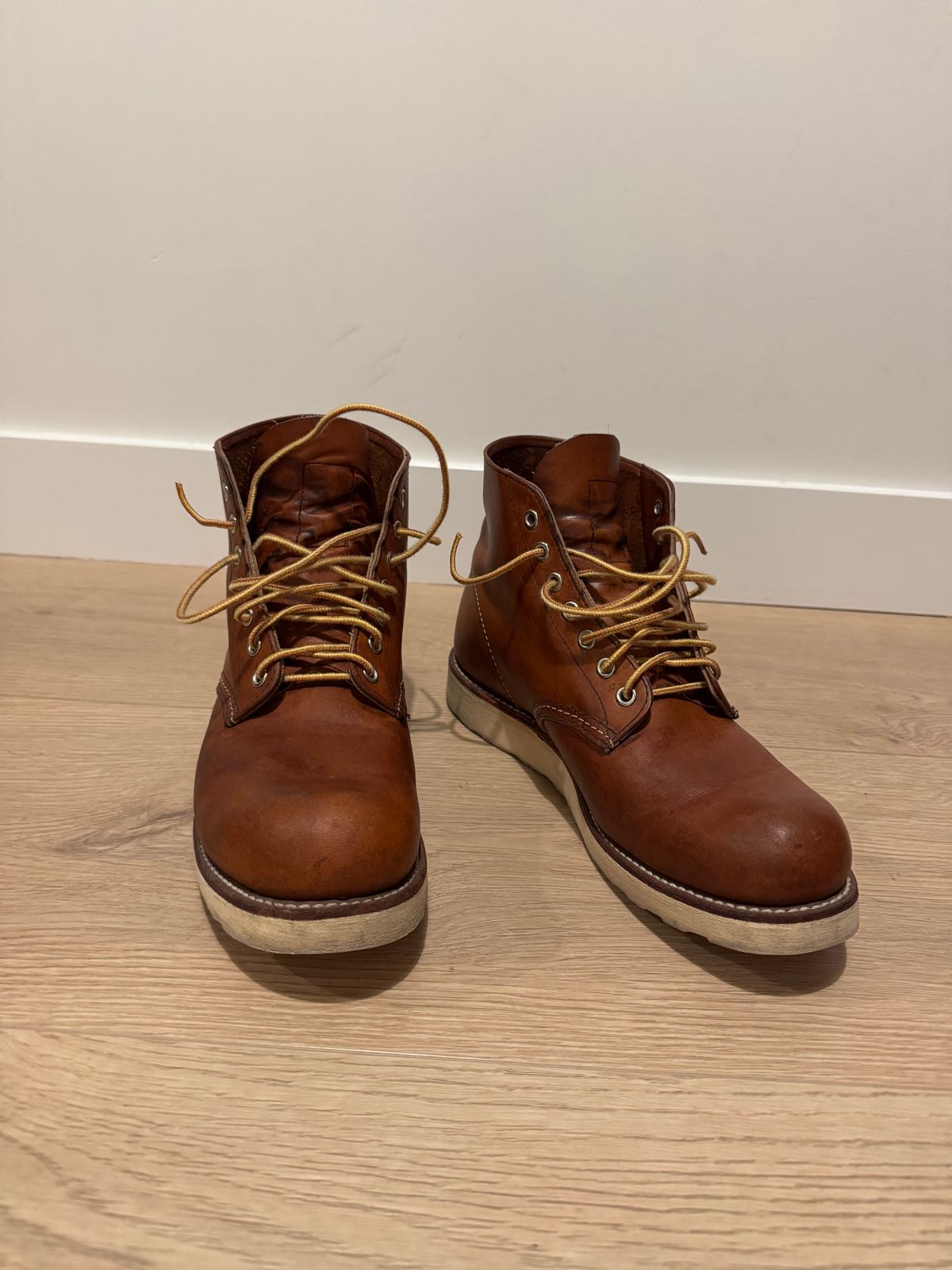 Photo by finegrind on December 9, 2025 of the Red Wing 8822 / Classic 6-inch Round Toe in S.B. Foot Oro-Harness.