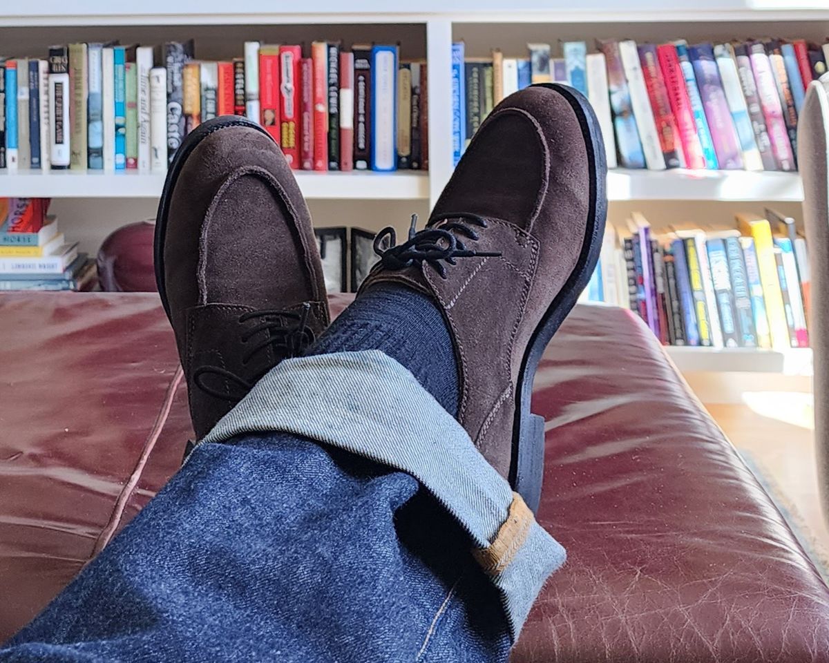 Photo by Janbiya on February 18, 2024 of the XBXS Derby Boots in Prime Asia Suede.