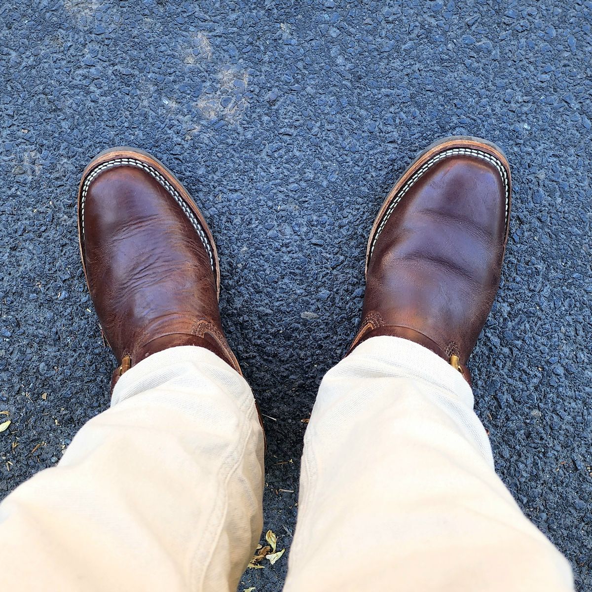 Photo by Janbiya on July 4, 2025 of the Wesco Mister Lou in Brown Horsehide.