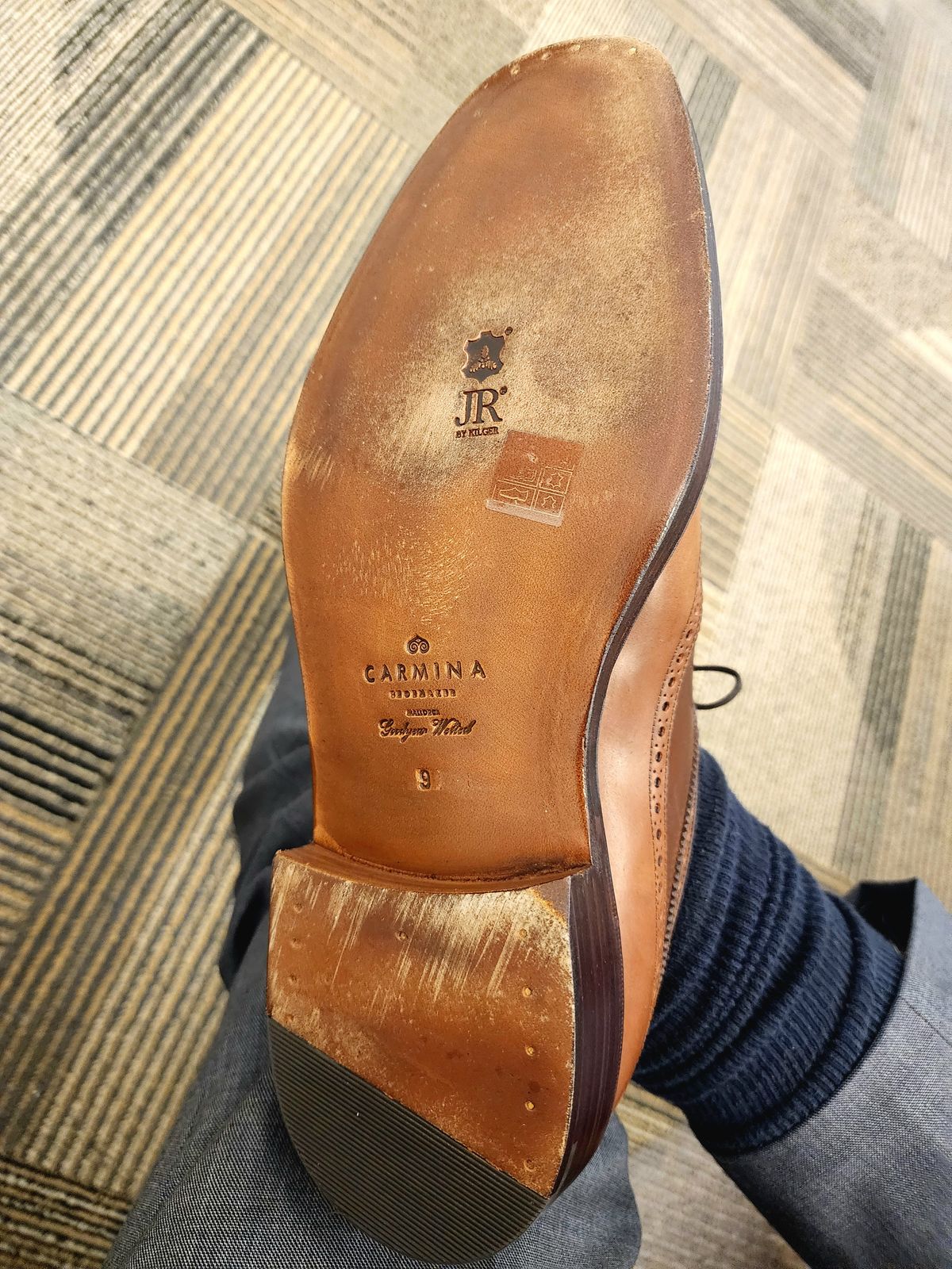 Photo by Janbiya on October 7, 2025 of the Carmina Long Wing Blucher Shoes 532 in Horween Armagnac Shell Cordovan.