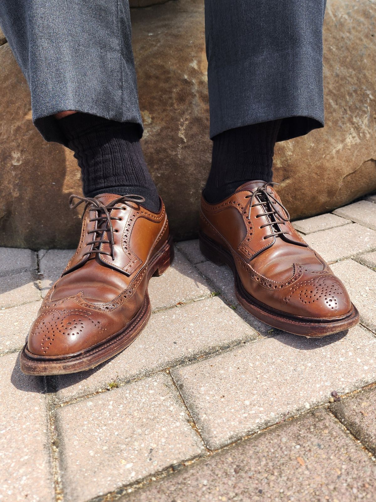 Photo by Janbiya on March 27, 2026 of the Carmina Long Wing Blucher Shoes 532 in Horween Armagnac Shell Cordovan.