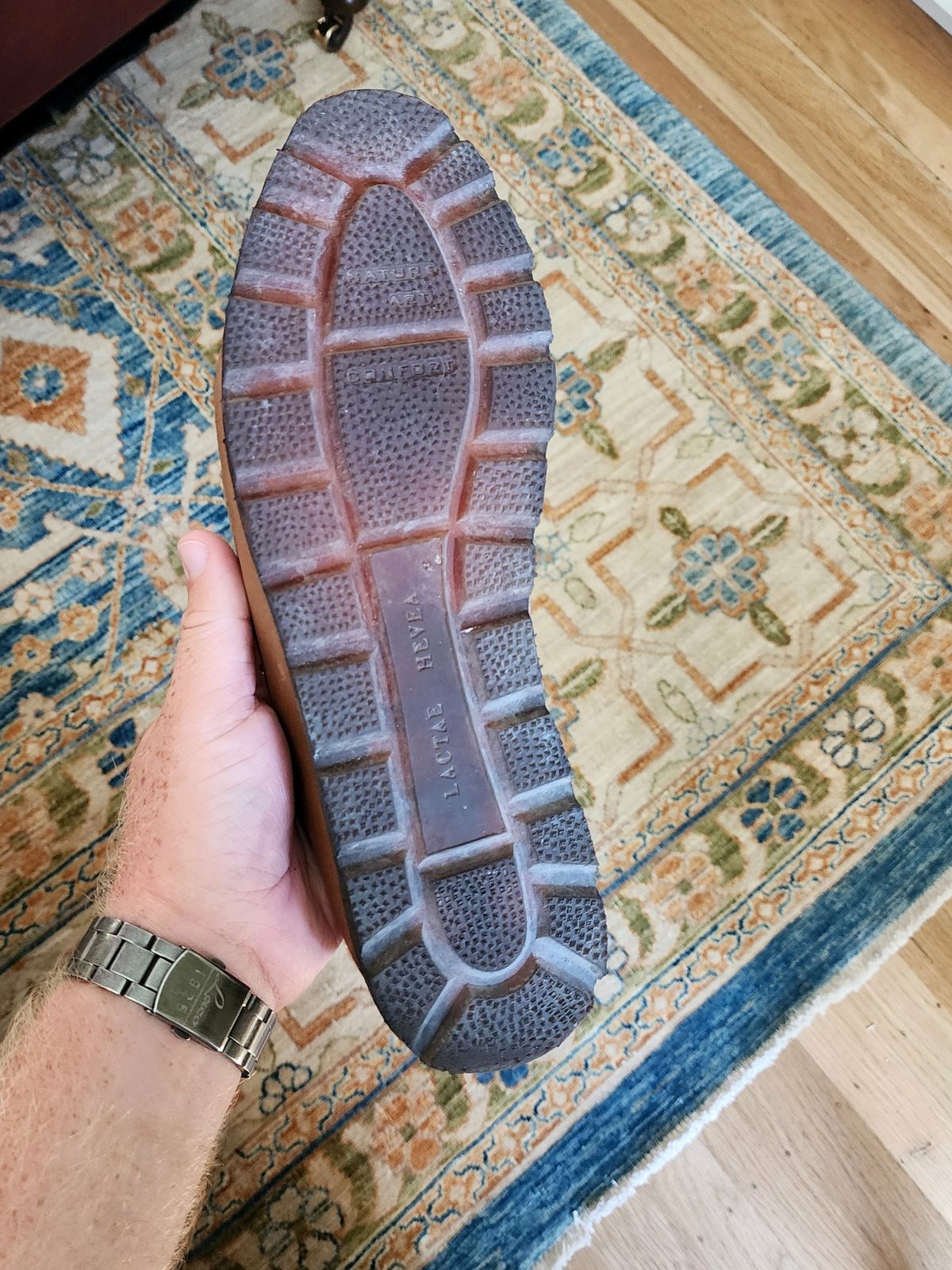 Photo by Janbiya on June 5, 2025 of the Rancourt & Co. Baxter Ranger Moc in Horween Natural Chromexcel.