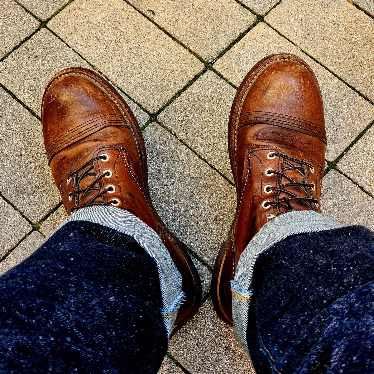 Photo by Janbiya on March 20, 2025 of the Red Wing Iron Ranger in S.B. Foot Amber Harness.