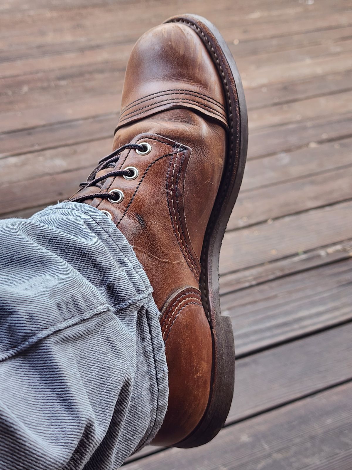 Photo by Janbiya on February 7, 2026 of the Red Wing Iron Ranger in S.B. Foot Amber Harness.