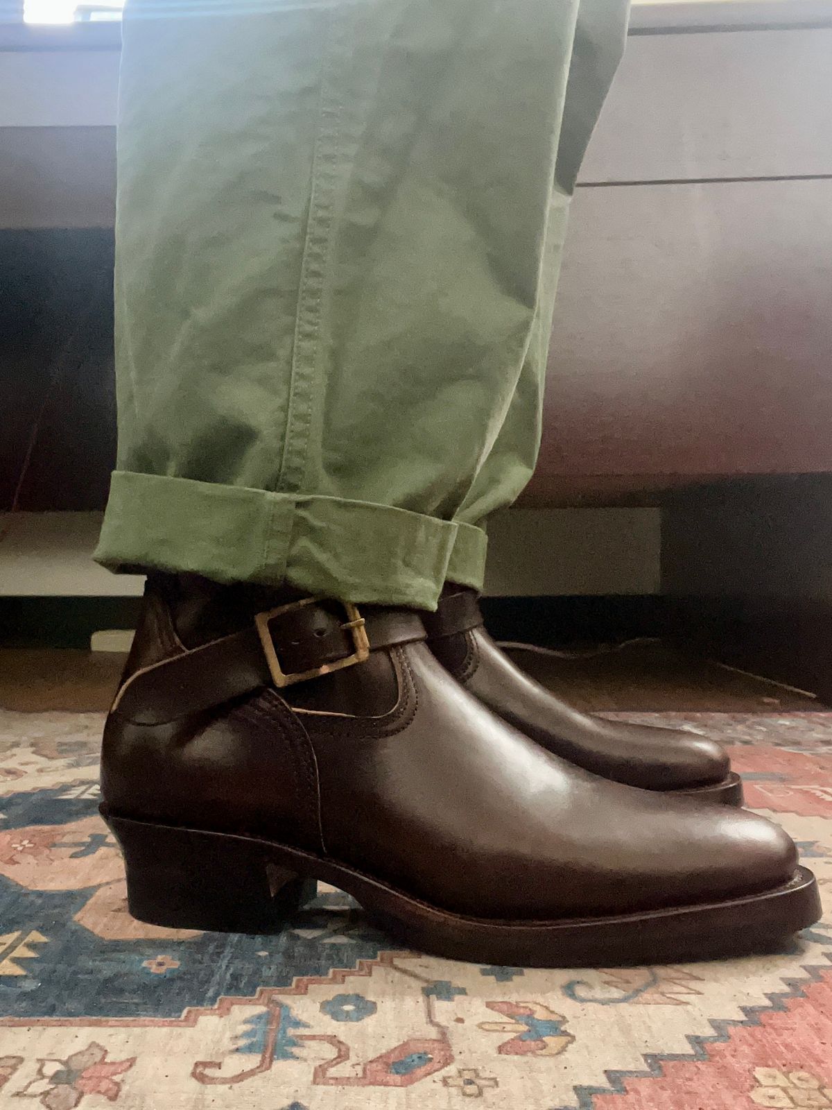 Photo by Pandemic on January 6, 2026 of the Briselblack The keeper ‘Type 3’ Engineer Boot in Maryam Overdyed Horsebutt Dark Brown.