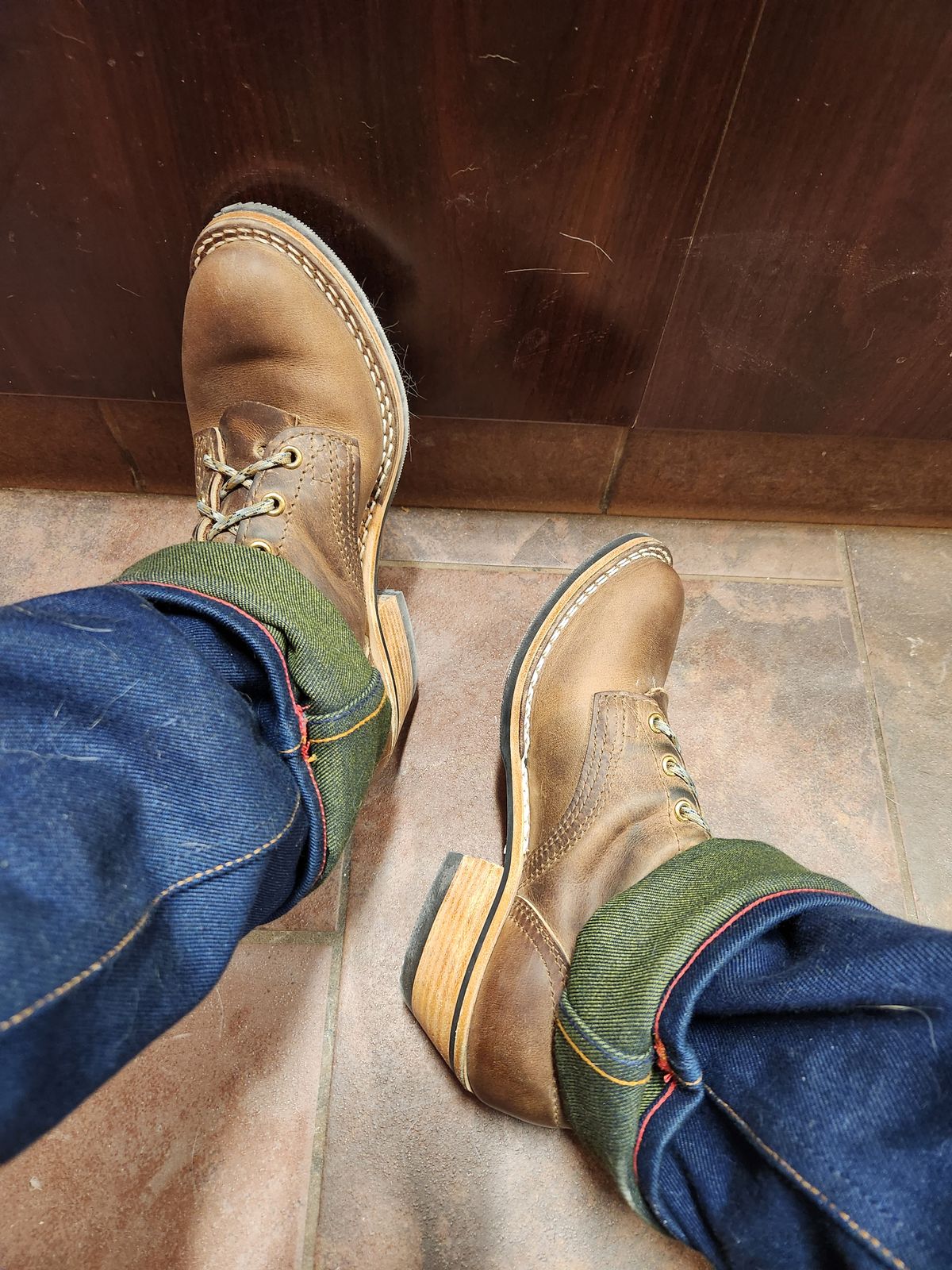 Photo by dufrau on February 5, 2026 of the Nicks Packer in Horween Predator Natural.