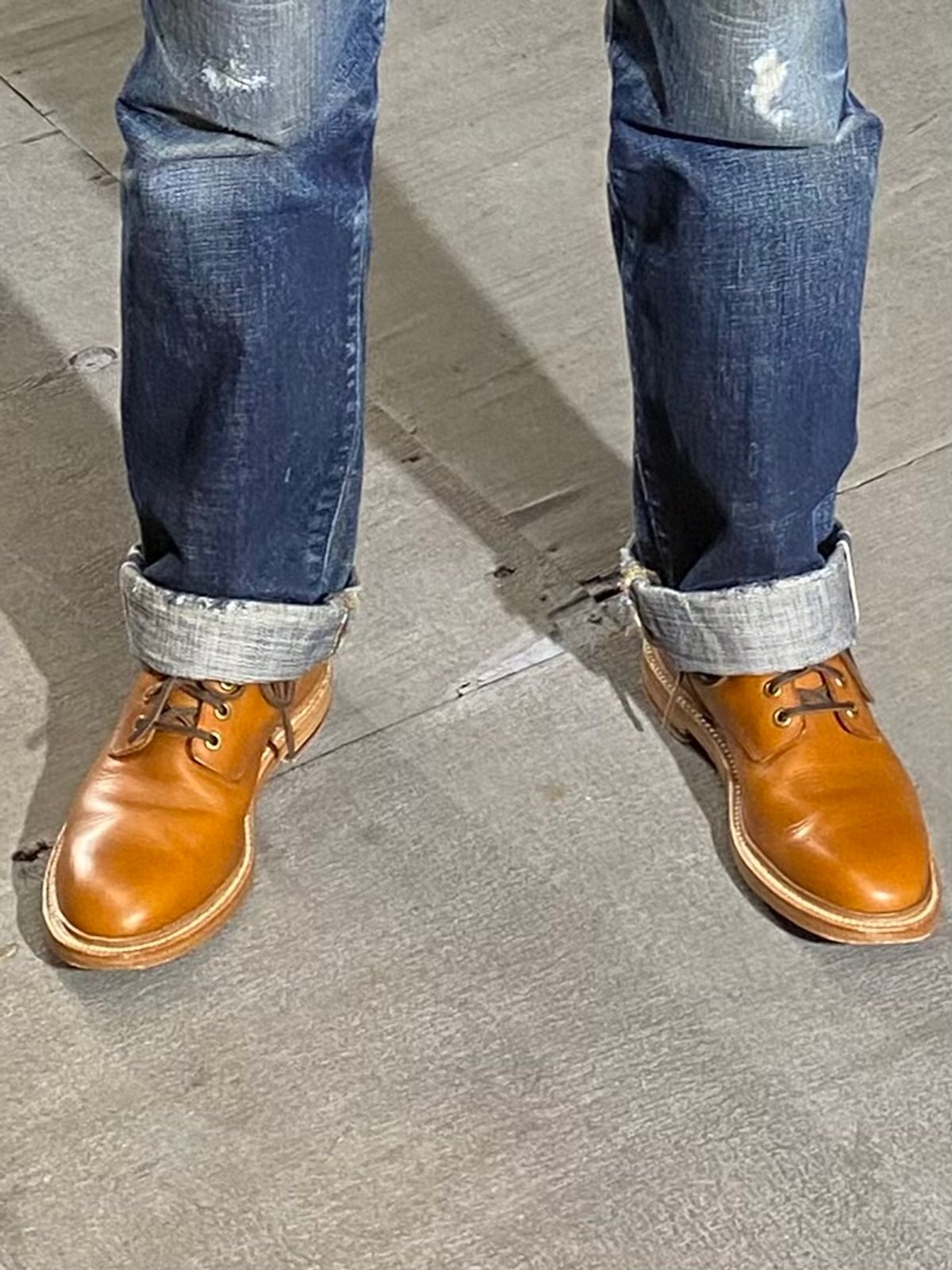 Photo by BuckinghamGreen on December 21, 2025 of the Grant Stone Diesel Boot in Badalassi Carlo Saddle Tan Minerva.