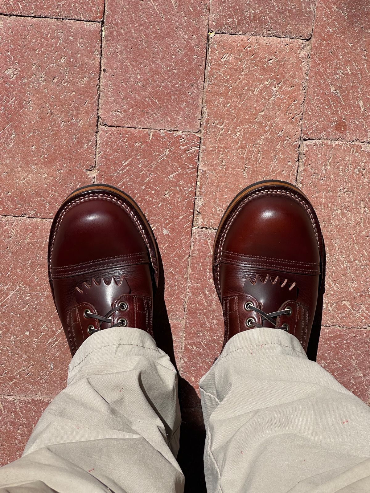 Photo by AndrewsBoots on October 1, 2025 of the Drew's Boots 8-inch Contractor Toe Cap in Brown Cyclone.