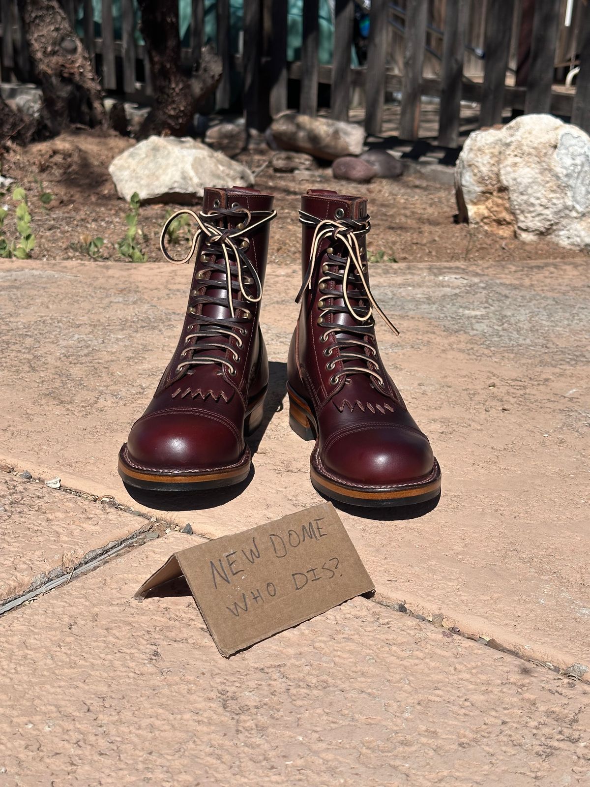Photo by AndrewsBoots on October 1, 2025 of the Drew's Boots 8-inch Contractor Toe Cap in Brown Cyclone.