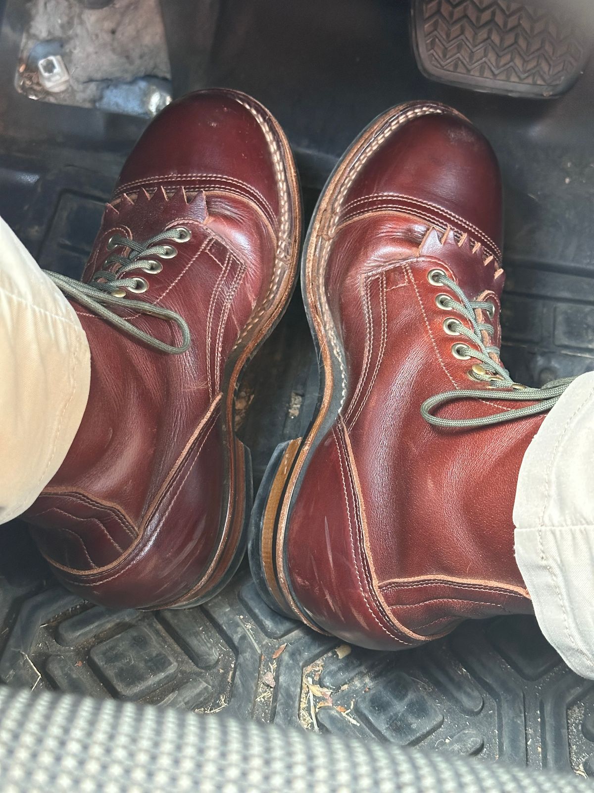 Photo by AndrewsBoots on October 22, 2025 of the Drew's Boots 8-inch Contractor Toe Cap in Brown Cyclone.