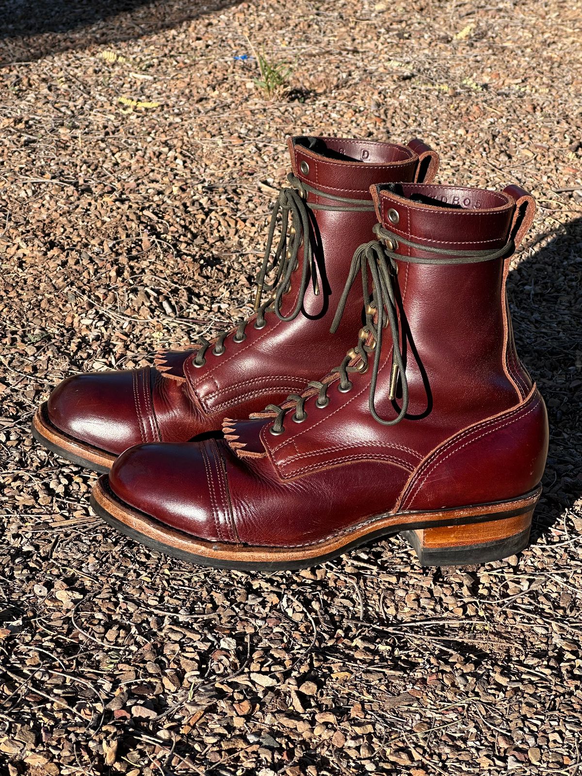 Photo by AndrewsBoots on November 1, 2025 of the Drew's Boots 8-inch Contractor Toe Cap in Brown Cyclone.
