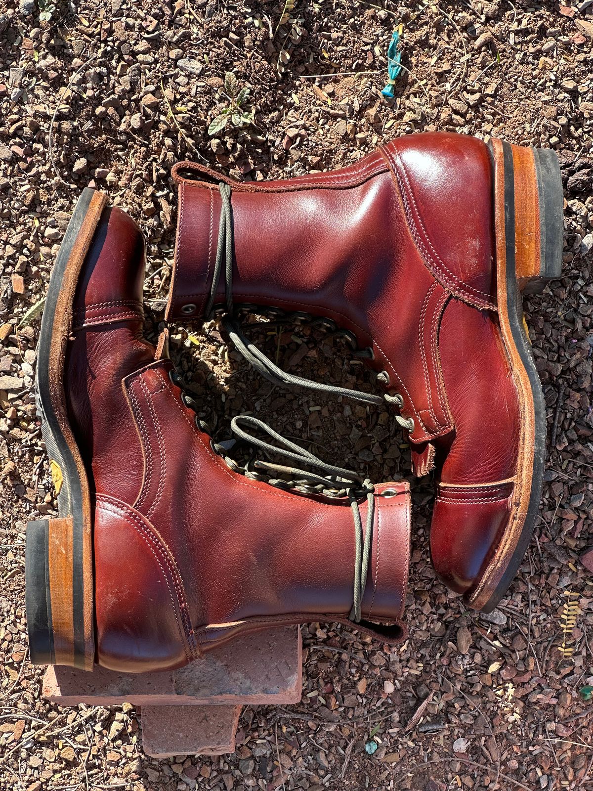 Photo by AndrewsBoots on November 1, 2025 of the Drew's Boots 8-inch Contractor Toe Cap in Brown Cyclone.