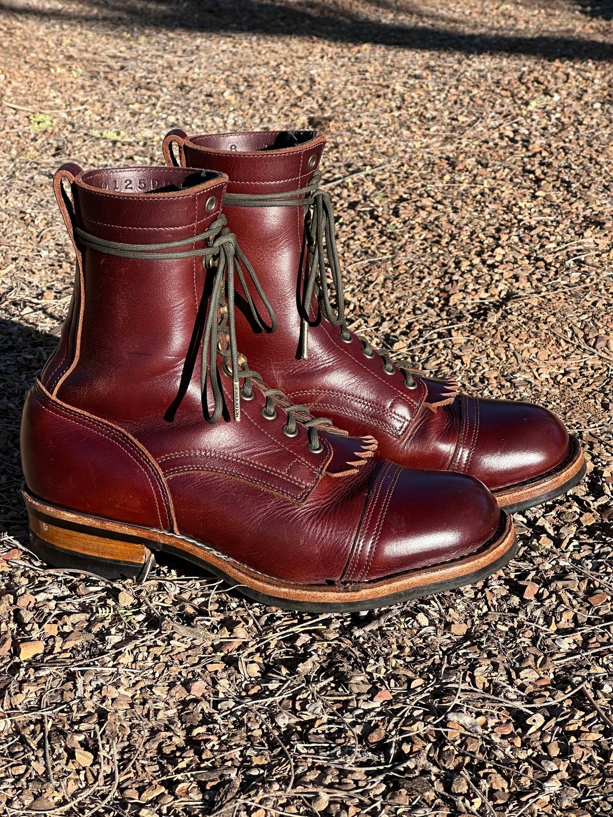 Photo by AndrewsBoots on November 1, 2025 of the Drew's Boots 8-inch Contractor Toe Cap in Brown Cyclone.