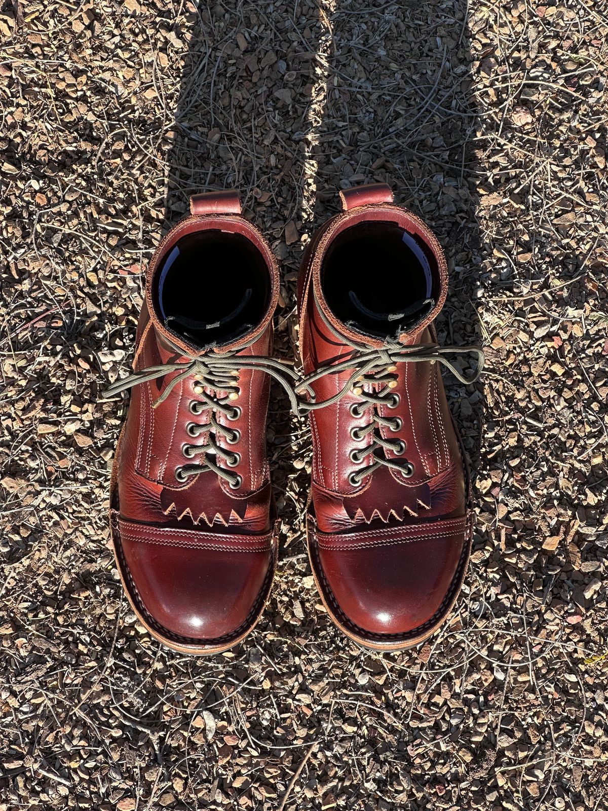 Photo by AndrewsBoots on November 1, 2025 of the Drew's Boots 8-inch Contractor Toe Cap in Brown Cyclone.