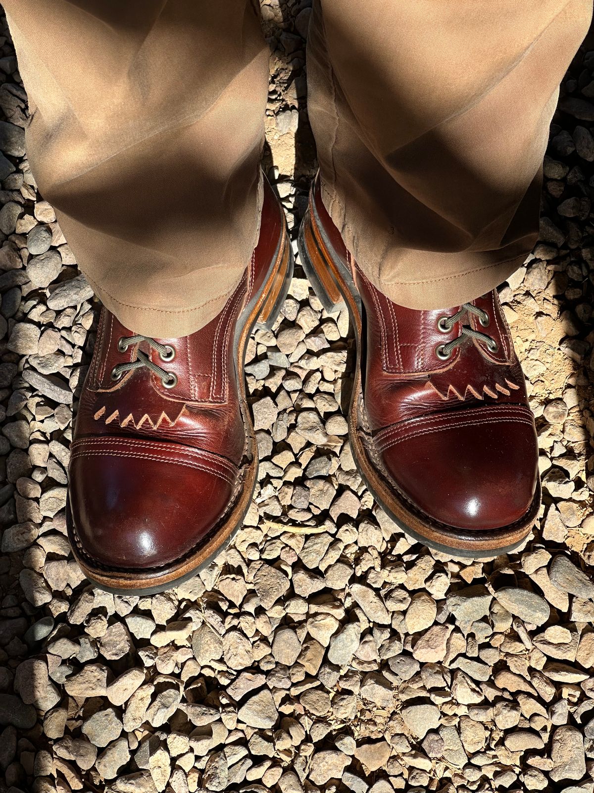 Photo by AndrewsBoots on November 7, 2025 of the Drew's Boots 8-inch Contractor Toe Cap in Brown Cyclone.