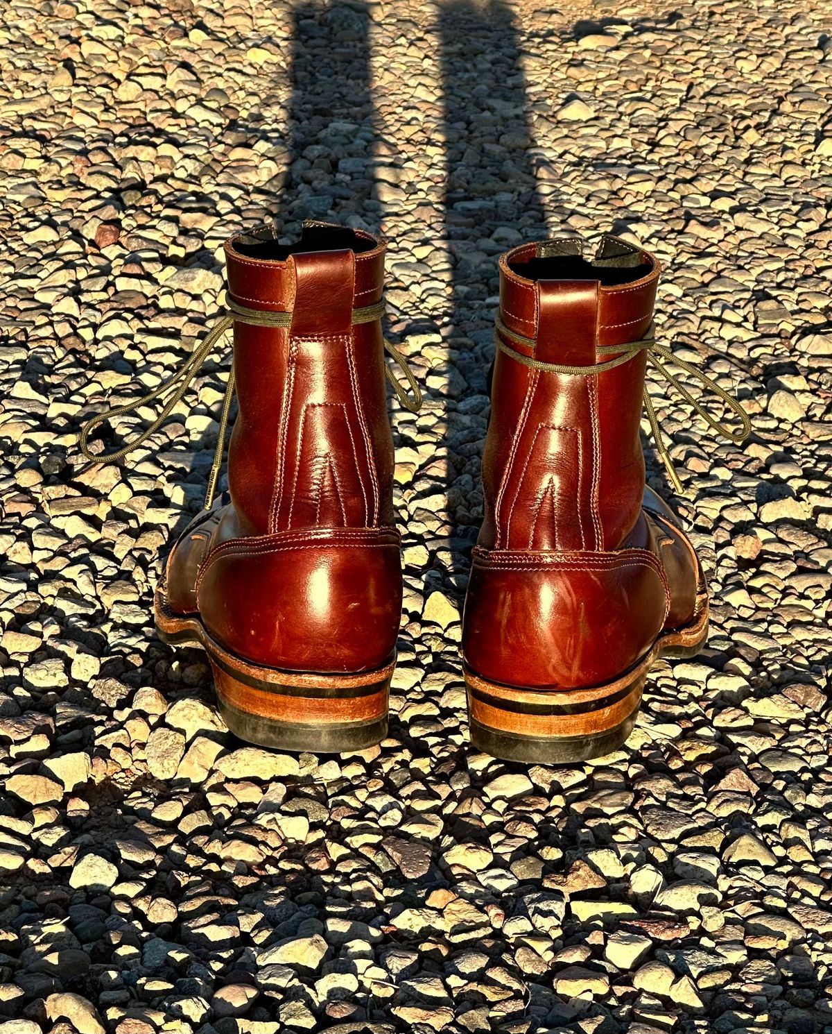 Photo by AndrewsBoots on December 1, 2025 of the Drew's Boots 8-inch Contractor Toe Cap in Brown Cyclone.