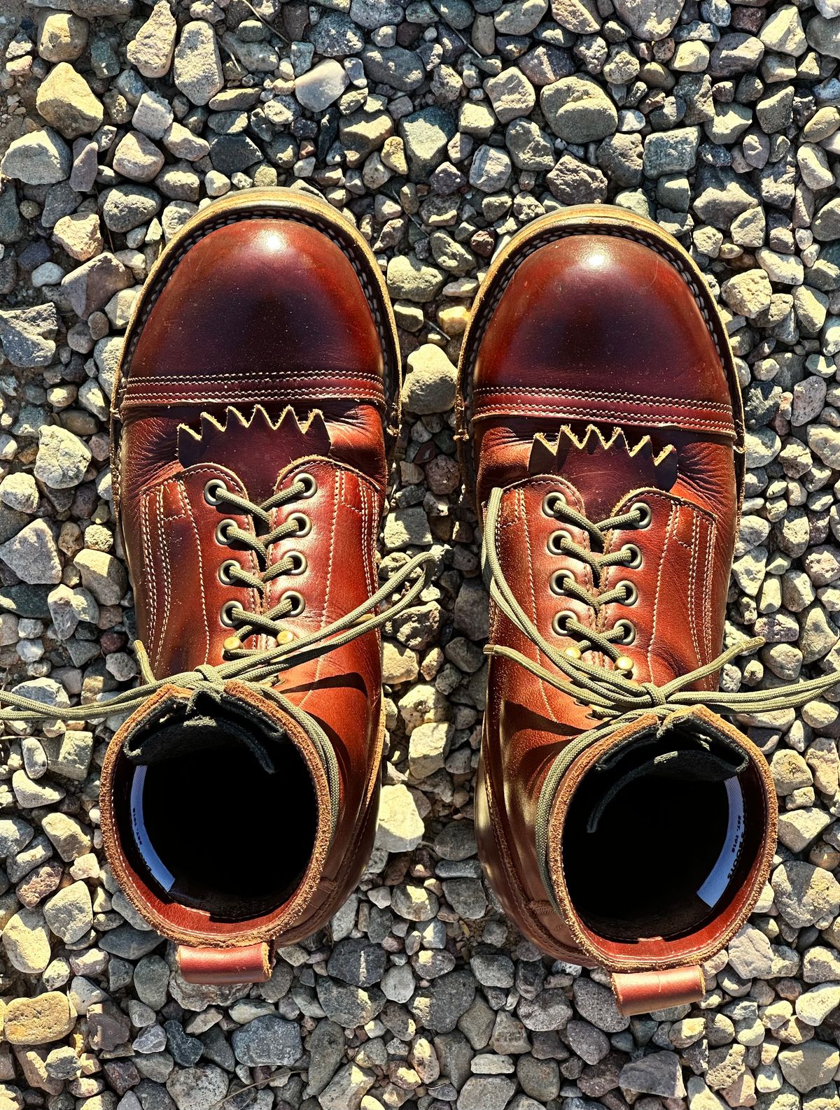 Photo by AndrewsBoots on December 1, 2025 of the Drew's Boots 8-inch Contractor Toe Cap in Brown Cyclone.
