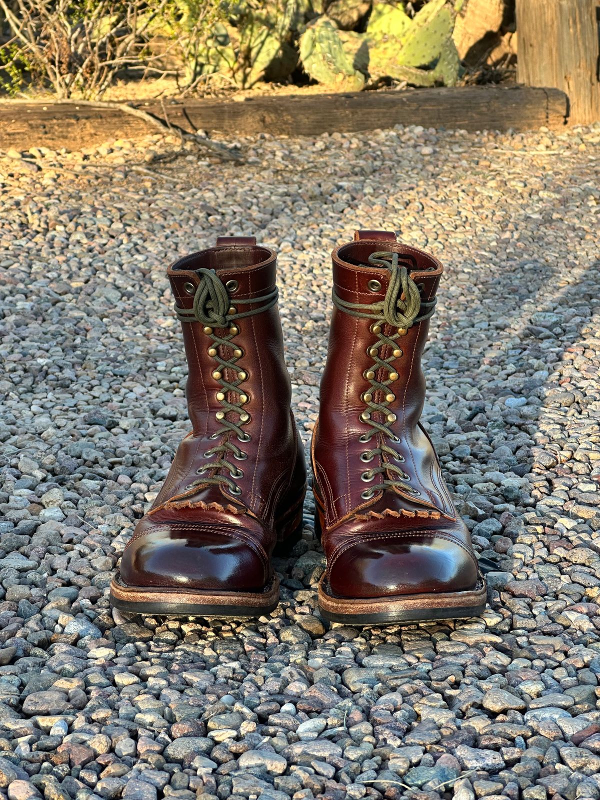 Photo by AndrewsBoots on February 1, 2026 of the Drew's Boots 8-inch Contractor Toe Cap in Brown Cyclone.