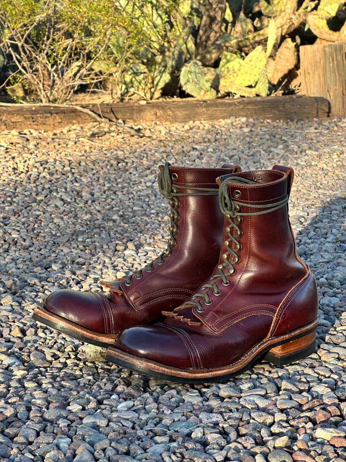 Photo by AndrewsBoots on February 1, 2026 of the Drew's Boots 8-inch Contractor Toe Cap in Brown Cyclone.