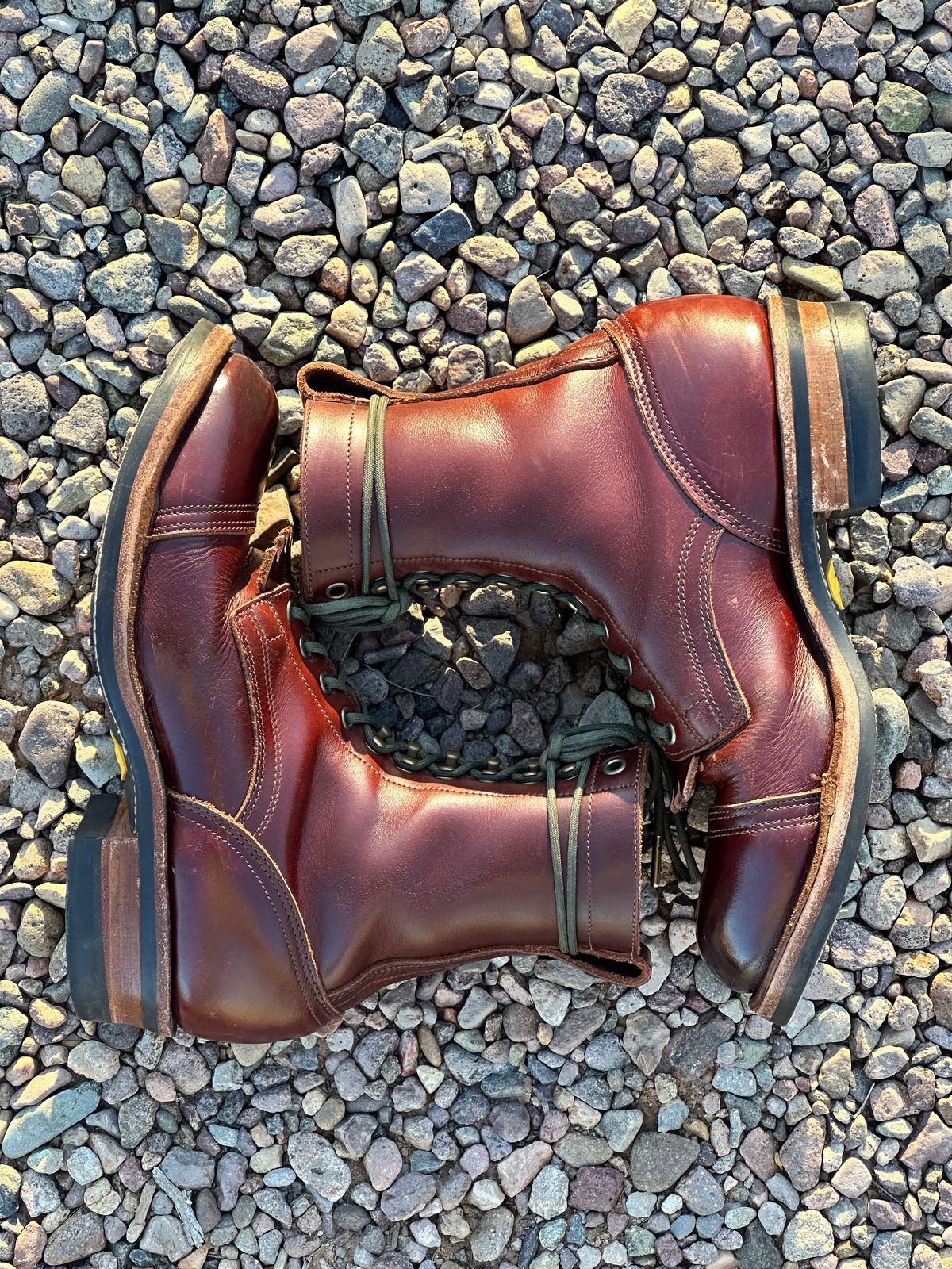 Photo by AndrewsBoots on February 1, 2026 of the Drew's Boots 8-inch Contractor Toe Cap in Brown Cyclone.