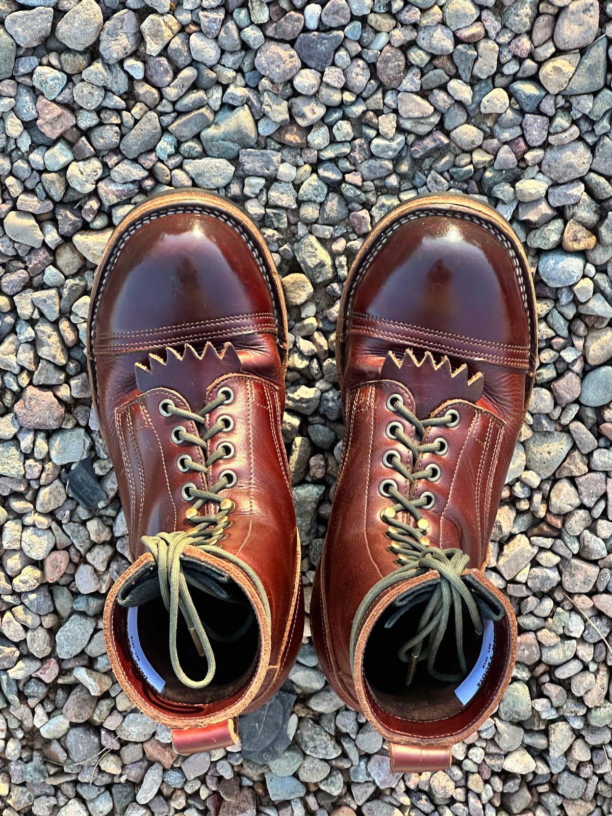 Photo by AndrewsBoots on February 1, 2026 of the Drew's Boots 8-inch Contractor Toe Cap in Brown Cyclone.