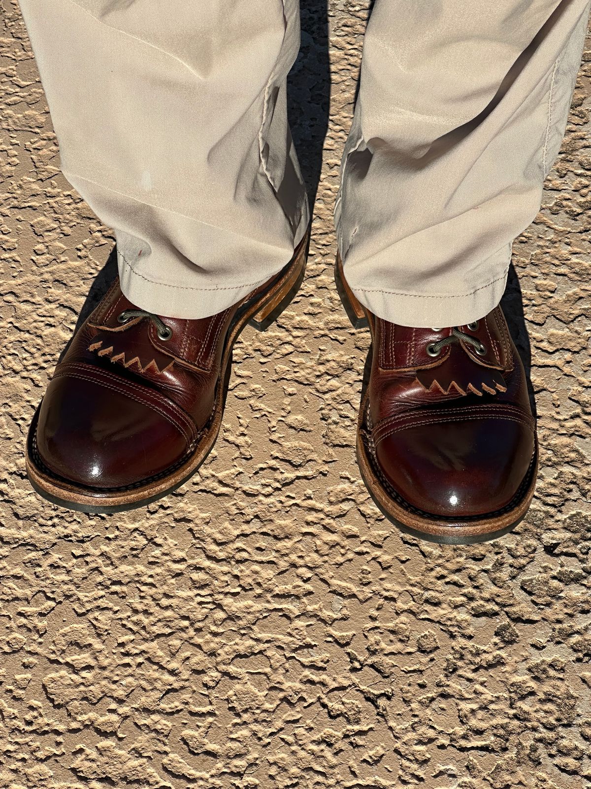 Photo by AndrewsBoots on February 20, 2026 of the Drew's Boots 8-inch Contractor Toe Cap in Brown Cyclone.