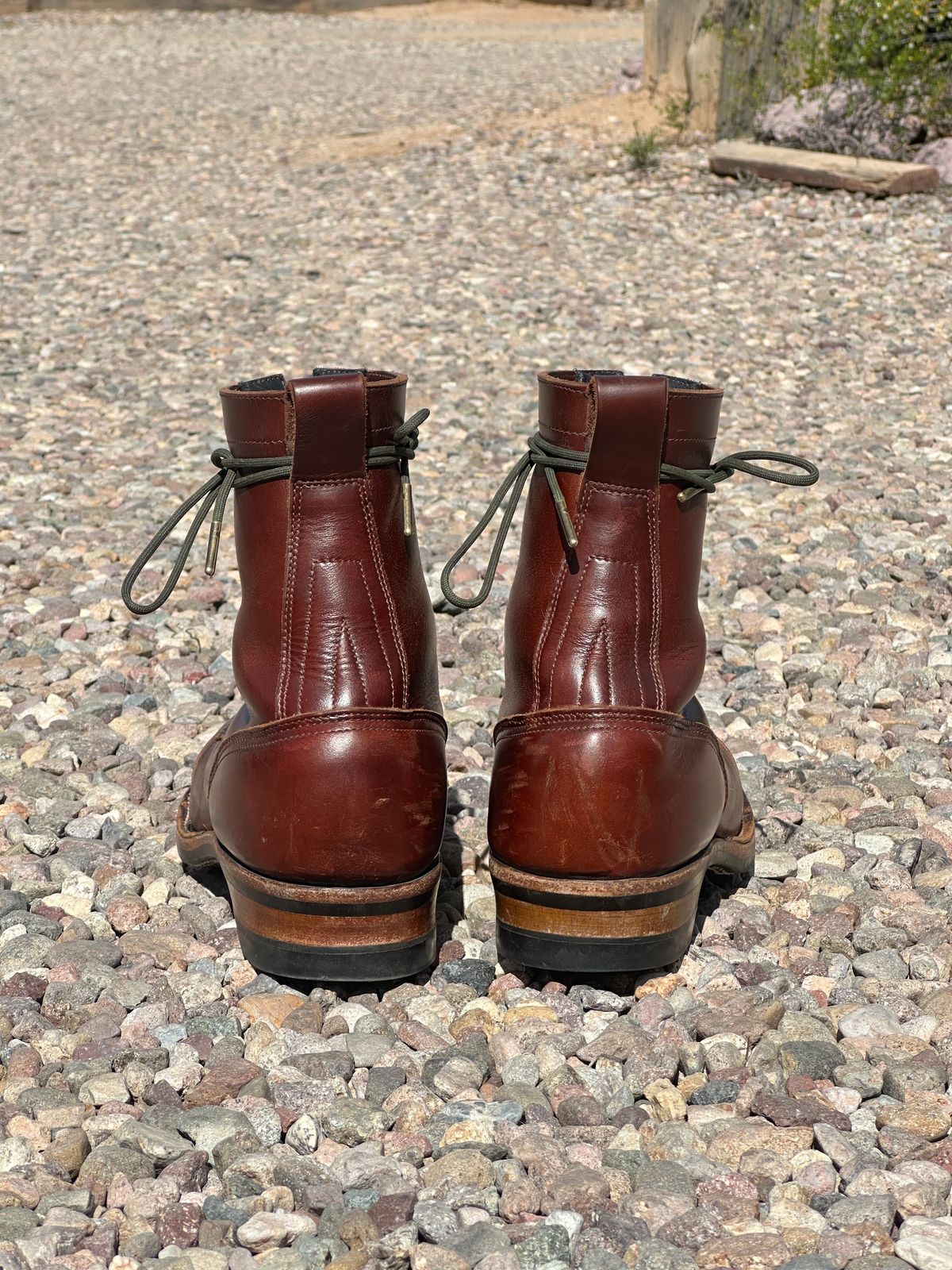Photo by AndrewsBoots on March 1, 2026 of the Drew's Boots 8-inch Contractor Toe Cap in Brown Cyclone.