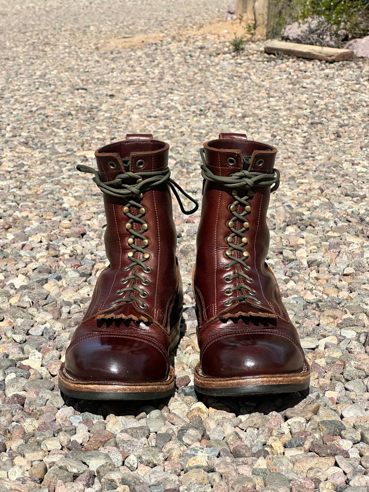 Photo by AndrewsBoots on March 1, 2026 of the Drew's Boots 8-inch Contractor Toe Cap in Brown Cyclone.