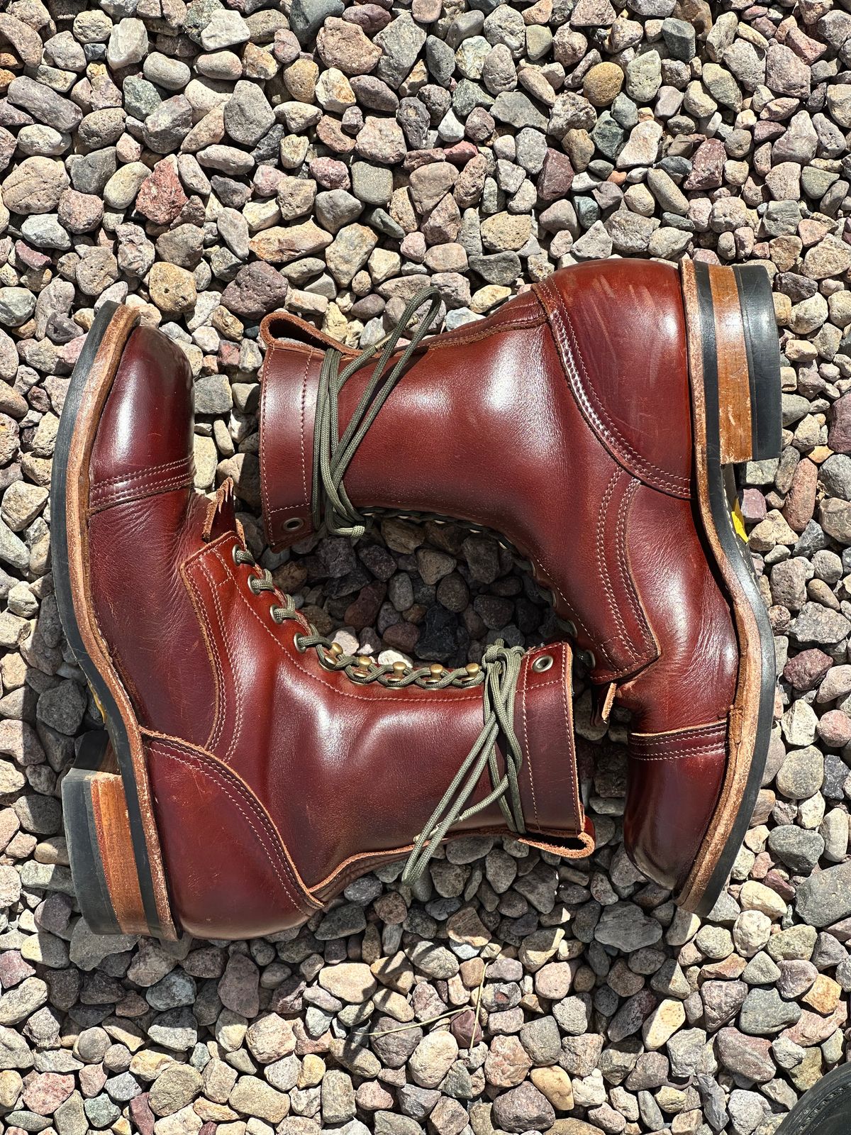 Photo by AndrewsBoots on March 1, 2026 of the Drew's Boots 8-inch Contractor Toe Cap in Brown Cyclone.