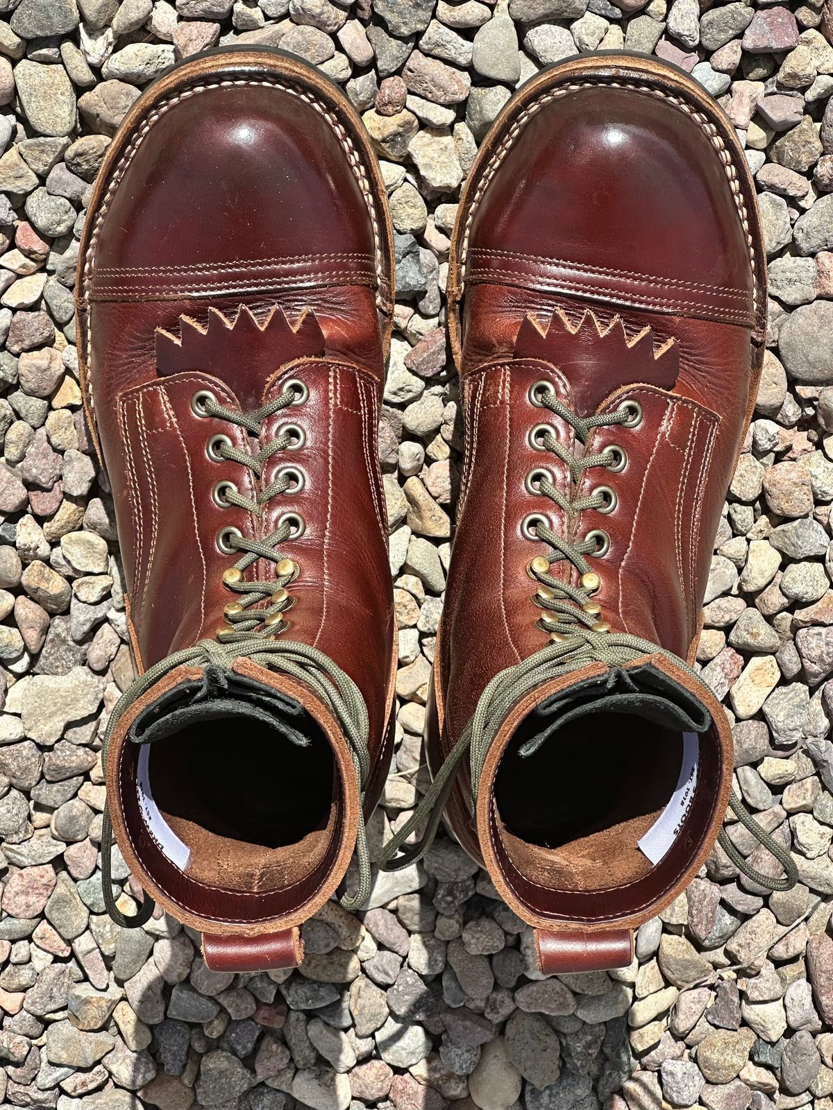 Photo by AndrewsBoots on March 1, 2026 of the Drew's Boots 8-inch Contractor Toe Cap in Brown Cyclone.