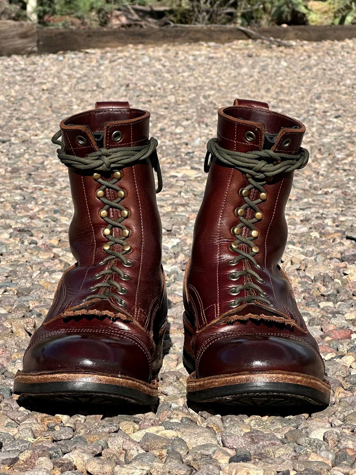 Photo by AndrewsBoots on April 4, 2026 of the Drew's Boots 8-inch Contractor Toe Cap in Brown Cyclone.