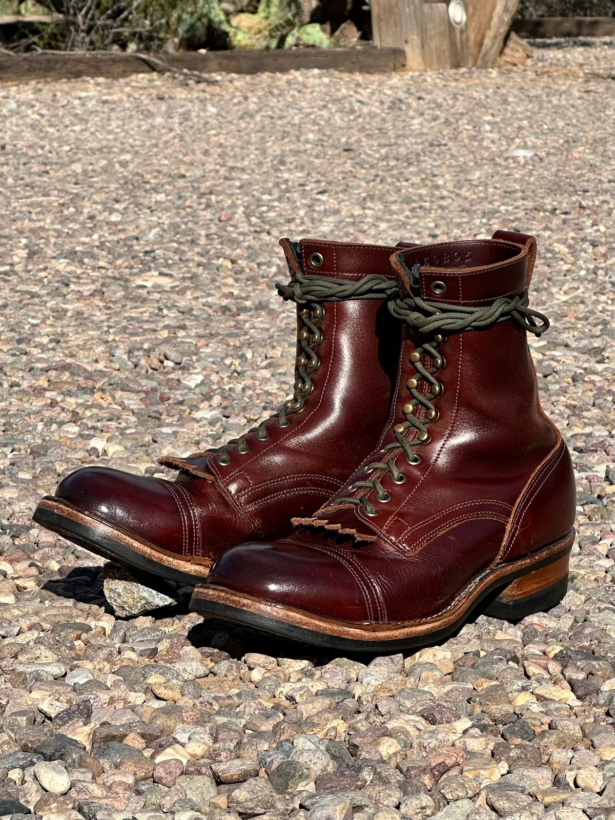 Photo by AndrewsBoots on April 4, 2026 of the Drew's Boots 8-inch Contractor Toe Cap in Brown Cyclone.