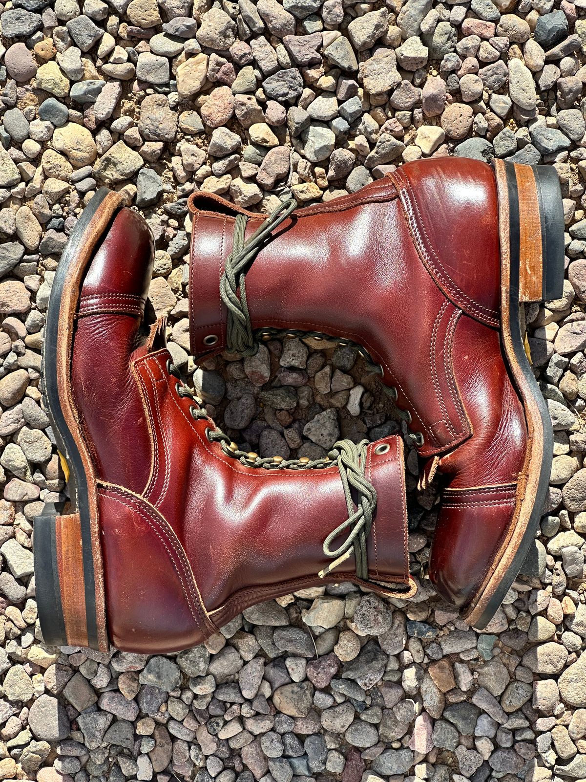 Photo by AndrewsBoots on April 4, 2026 of the Drew's Boots 8-inch Contractor Toe Cap in Brown Cyclone.
