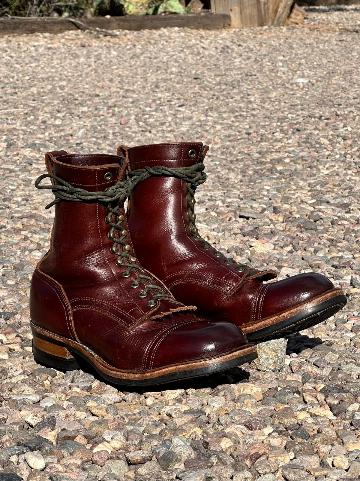 Photo by AndrewsBoots on April 4, 2026 of the Drew's Boots 8-inch Contractor Toe Cap in Brown Cyclone.