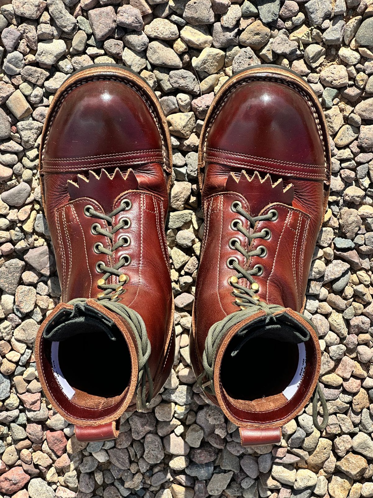 Photo by AndrewsBoots on April 4, 2026 of the Drew's Boots 8-inch Contractor Toe Cap in Brown Cyclone.