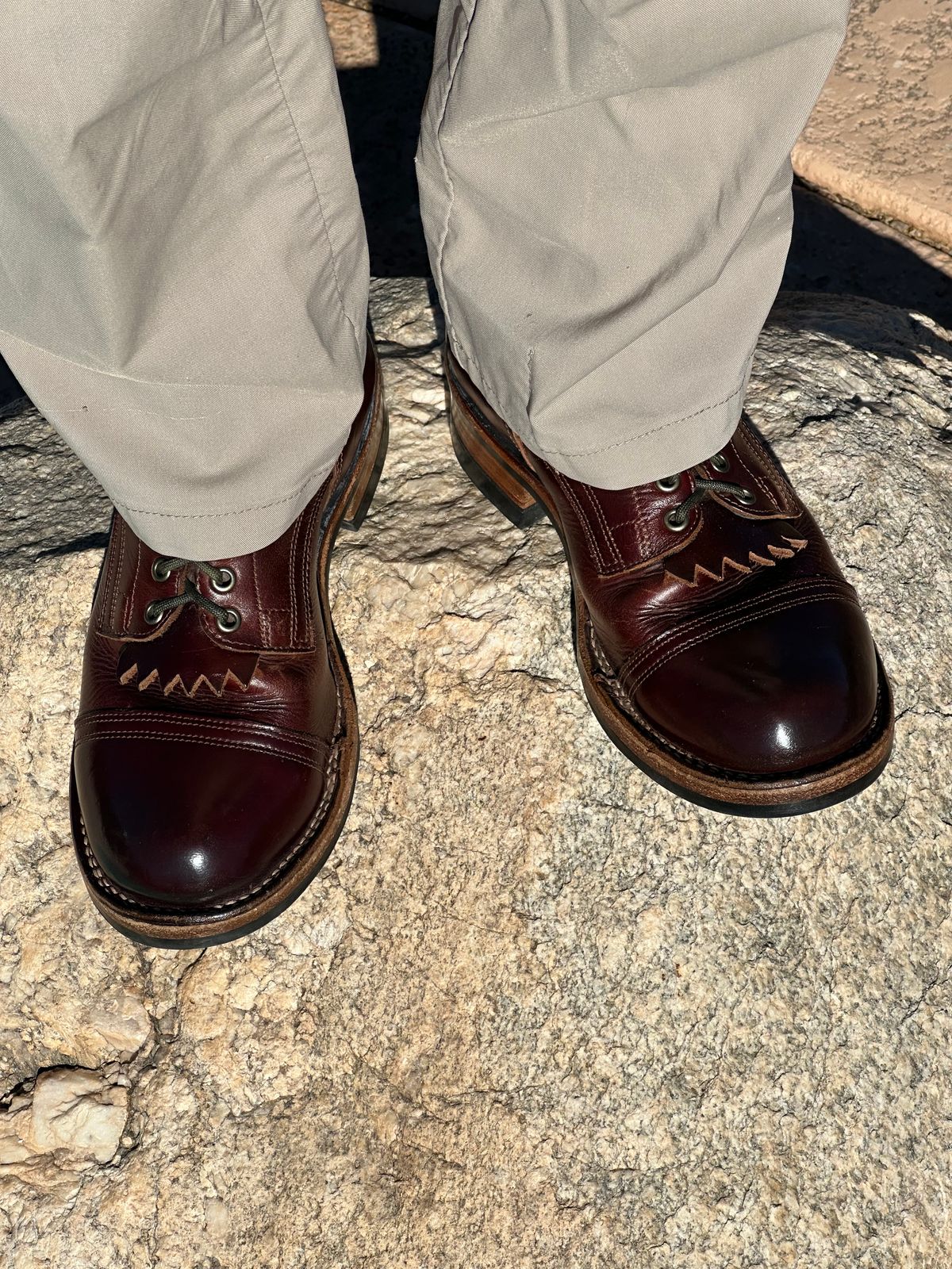 Photo by AndrewsBoots on May 16, 2026 of the Drew's Boots 8-inch Contractor Toe Cap in Brown Cyclone.