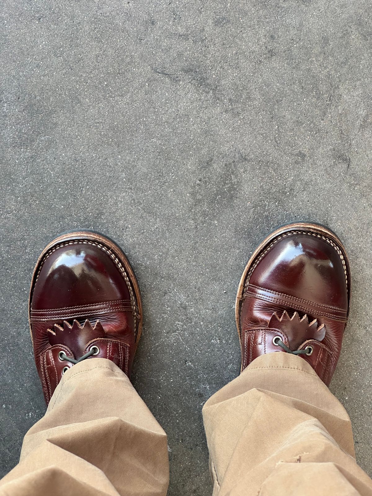 Photo by AndrewsBoots on July 7, 2026 of the Drew's Boots 8-inch Contractor Toe Cap in Brown Cyclone.