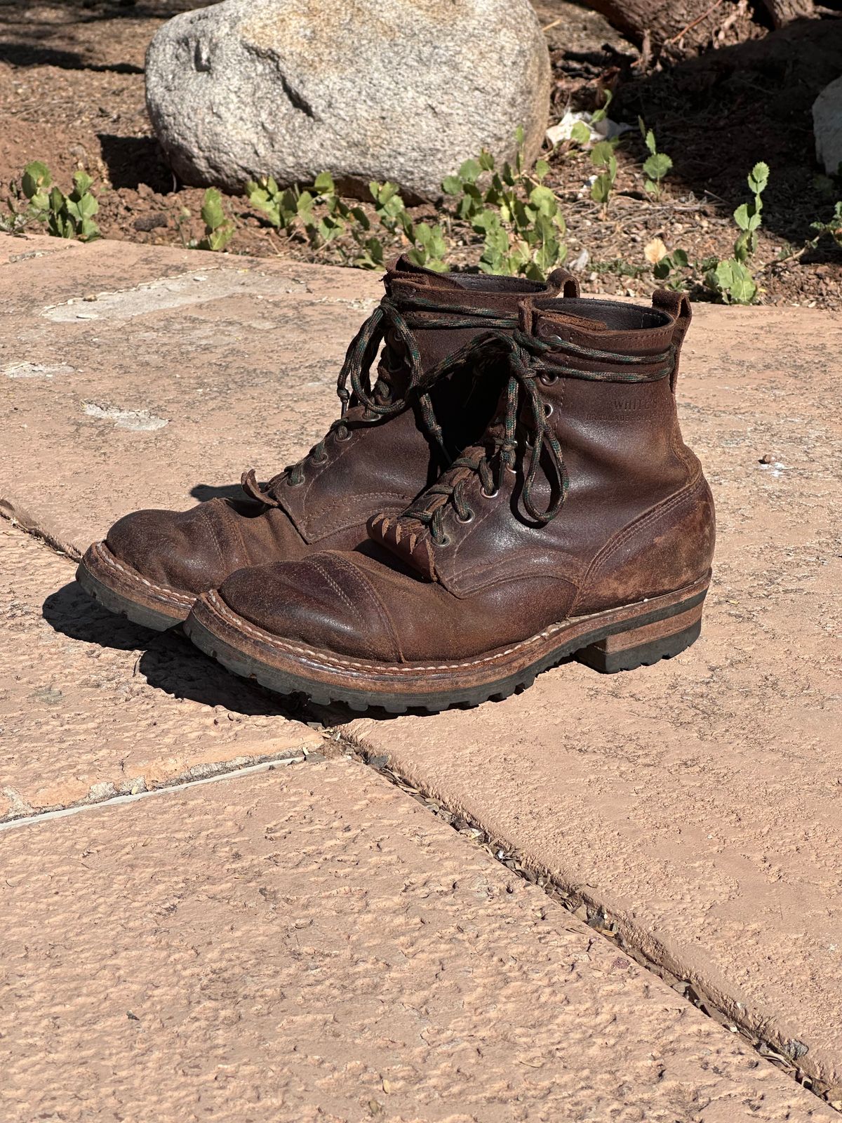 Photo by AndrewsBoots on October 3, 2025 of the White's Custom Model in Horween Cinnamon Waxed Flesh.