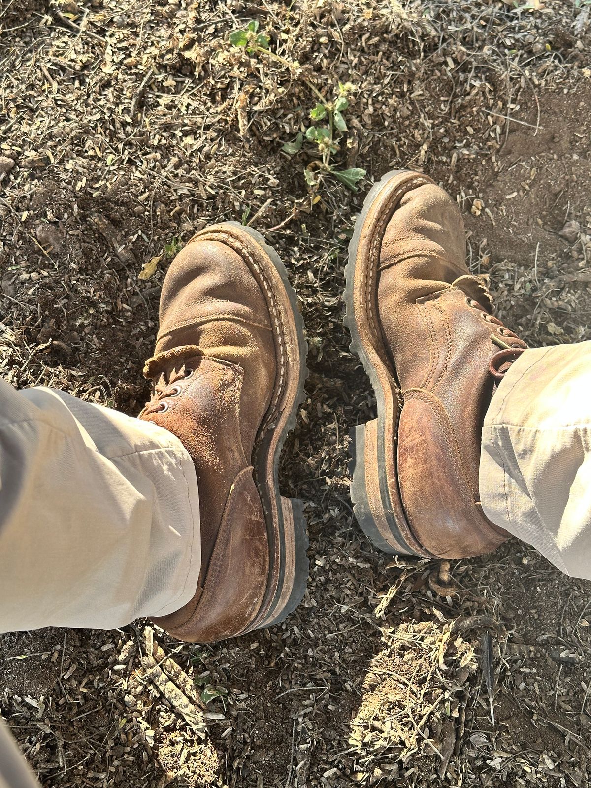 Photo by AndrewsBoots on November 26, 2025 of the White's Custom Model in Horween Cinnamon Waxed Flesh.