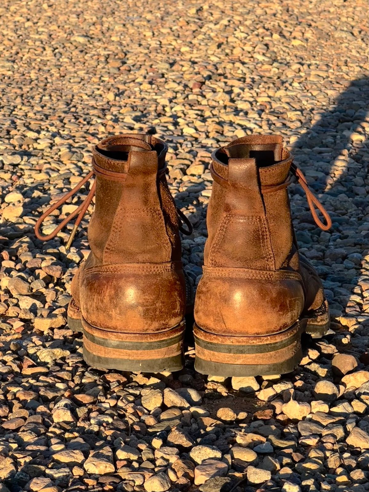 Photo by AndrewsBoots on December 1, 2025 of the White's Custom Model in Horween Cinnamon Waxed Flesh.