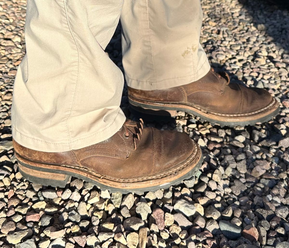 Photo by AndrewsBoots on December 6, 2025 of the White's Custom Model in Horween Cinnamon Waxed Flesh.
